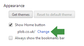 Chrome Change Homepage Button
